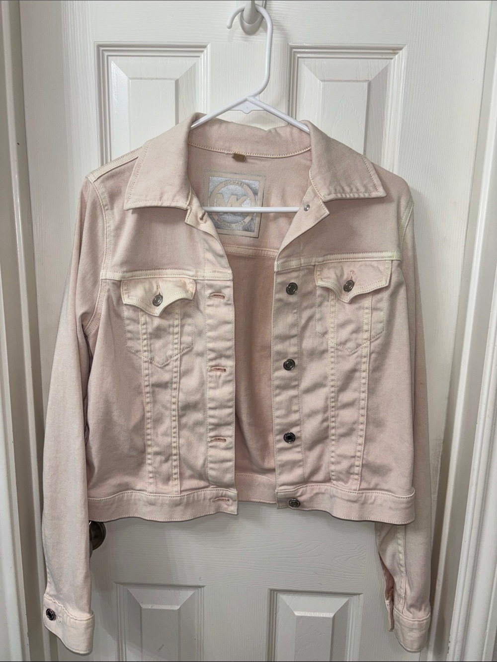 Michael Kors Light Pink Denim Jacket - Women's Button-Up Jean Jacket
